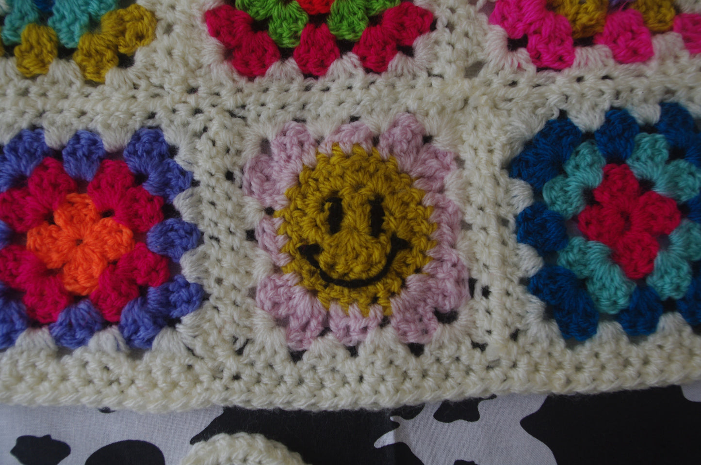 Smiley Granny Square Bandana