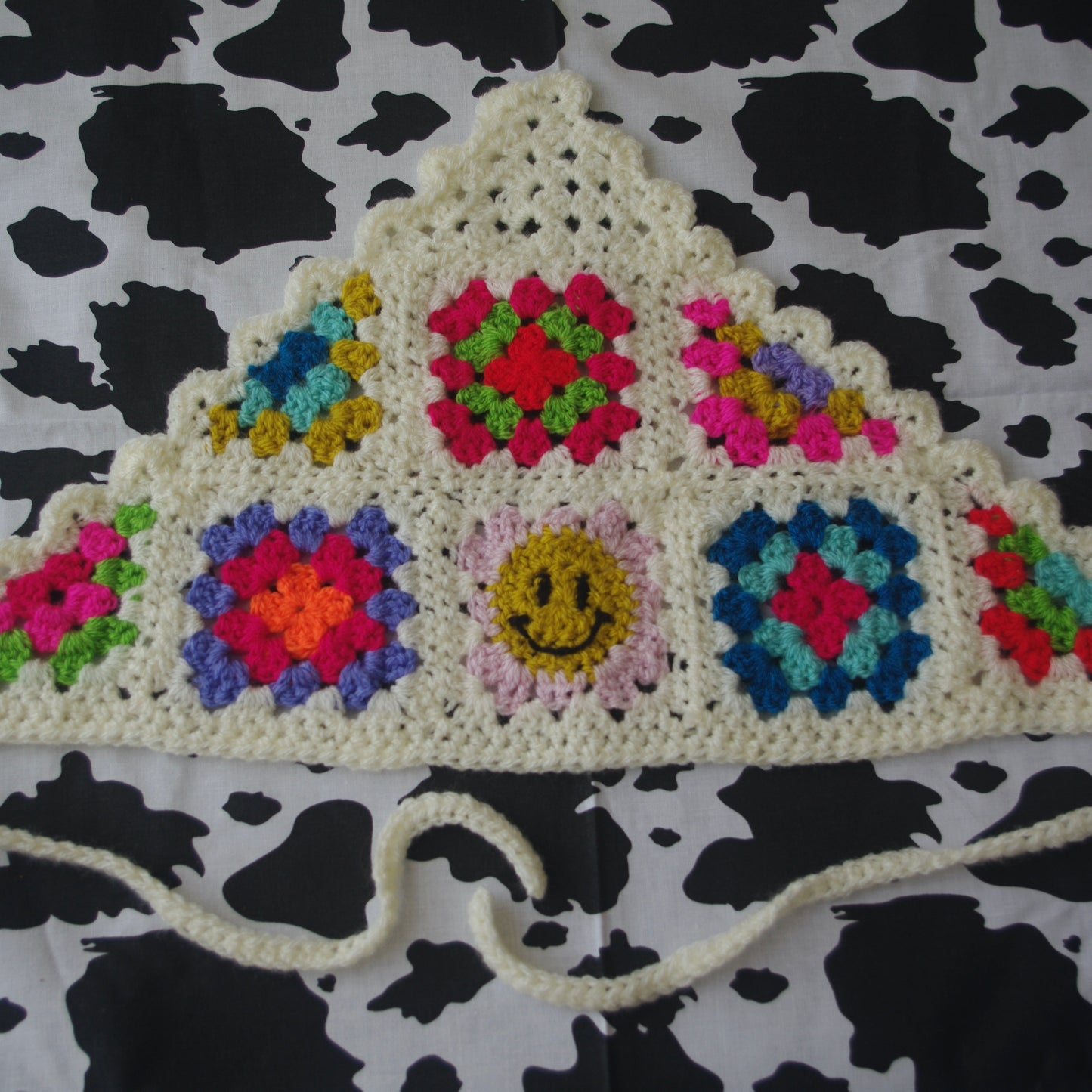 Smiley Granny Square Bandana