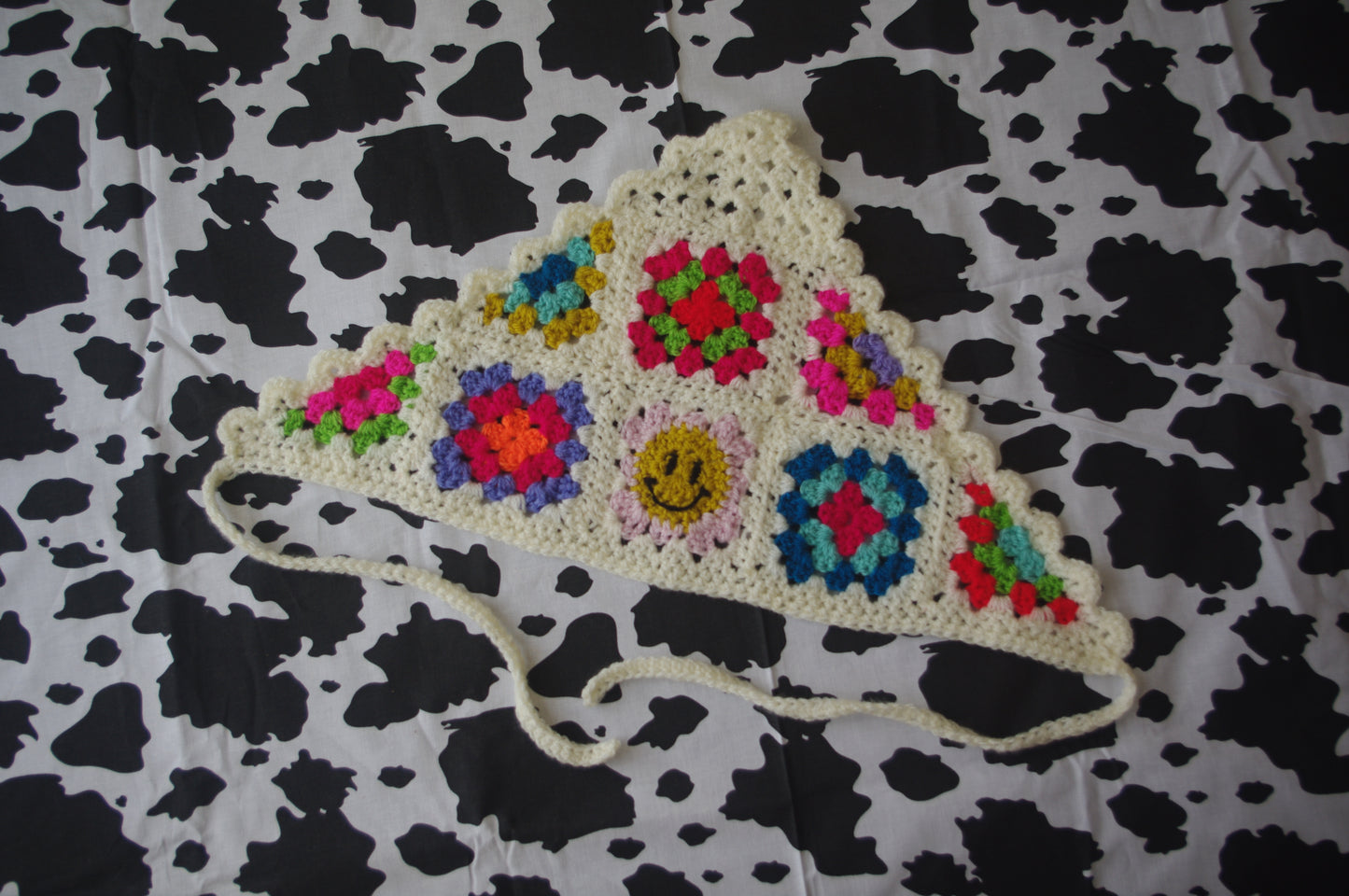 Smiley Granny Square Bandana